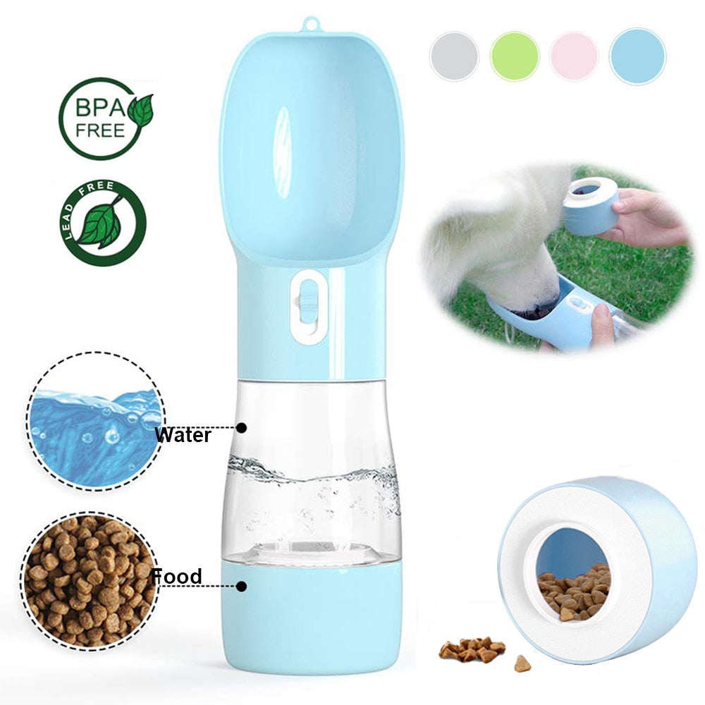 Portable Water Bottle & Feeder Bowl for Dogs & Cats
