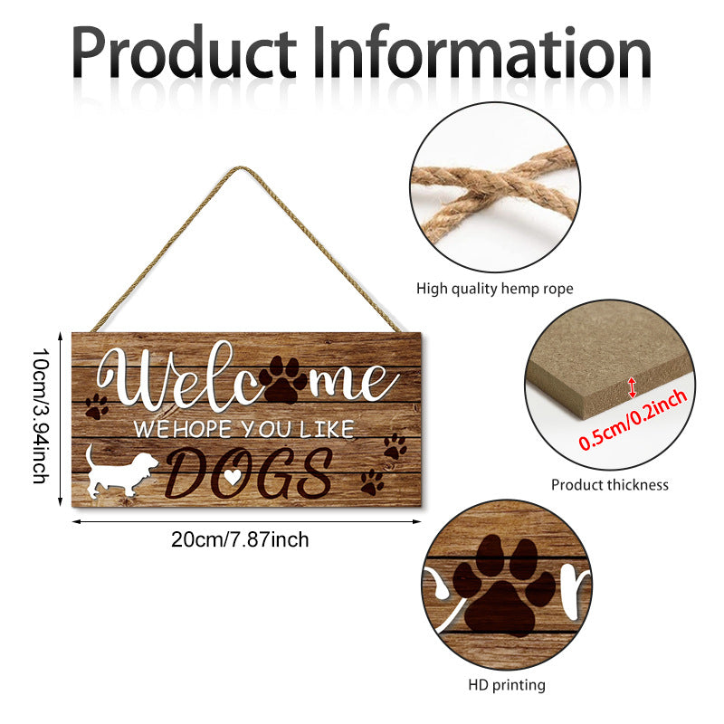 Dog Paw Wooden Wall Plaque Home Decor