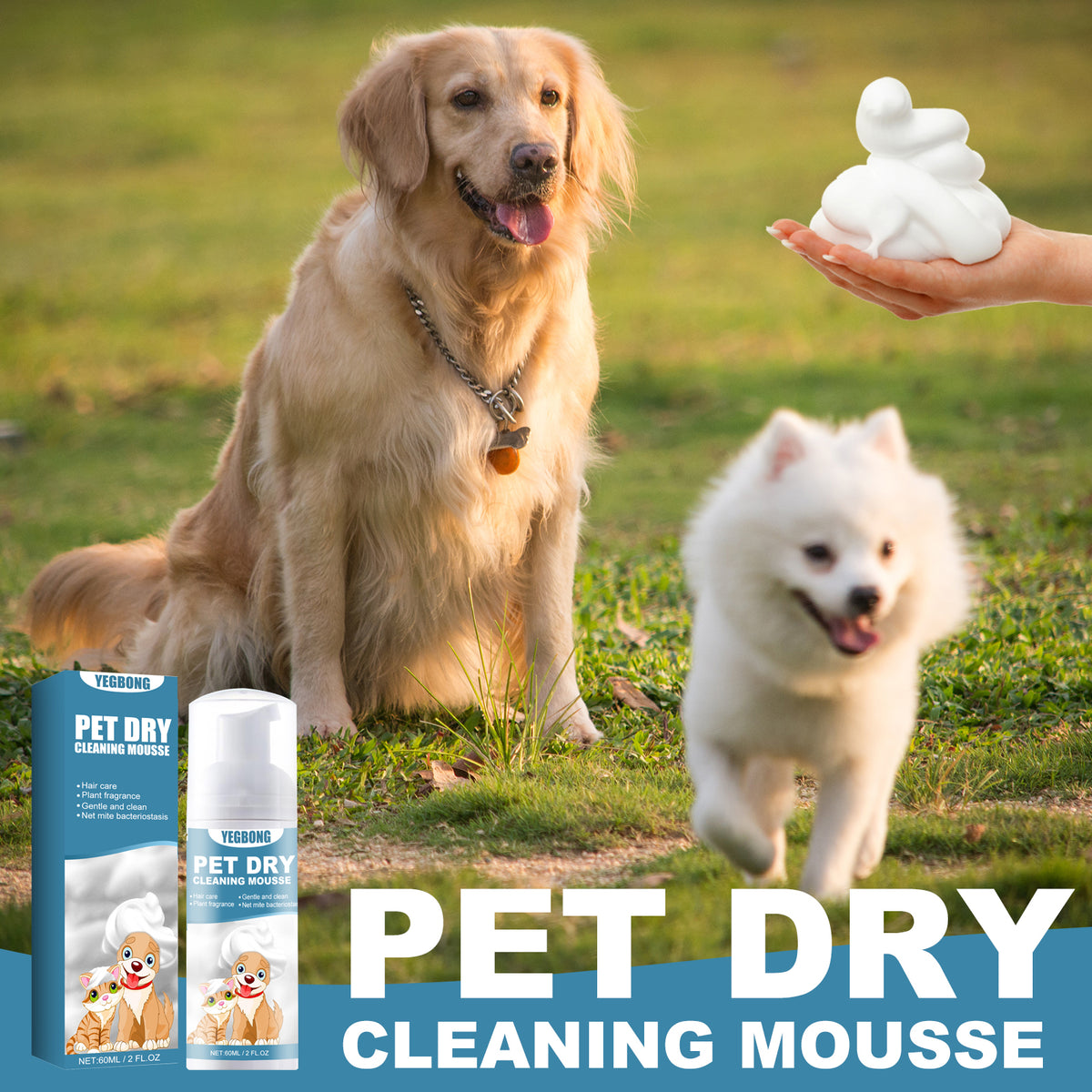 Dry Clean Mousse Body Wash for Dogs & Cats