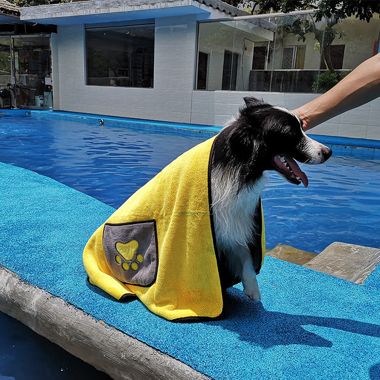 Double-Sided Ultra-Fine Absorbent Fiber Dog Bath Towel Cat Bathrobe Blanket Dual-Use Pet Supplies