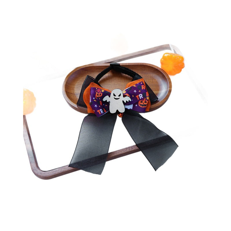 Pet Accessories Halloween Cartoon Ghost Scarf Collar Dog Cat Bow Tie Collar Drop Shipping