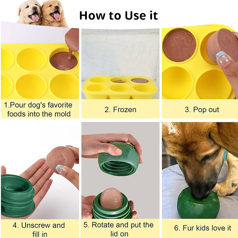 Silicone Frozen Treat Molds for Dogs — 6 Cavity