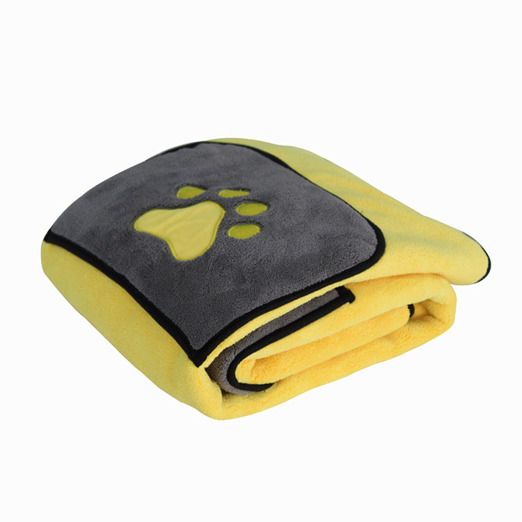 Double-Sided Ultra-Fine Absorbent Fiber Dog Bath Towel Cat Bathrobe Blanket Dual-Use Pet Supplies