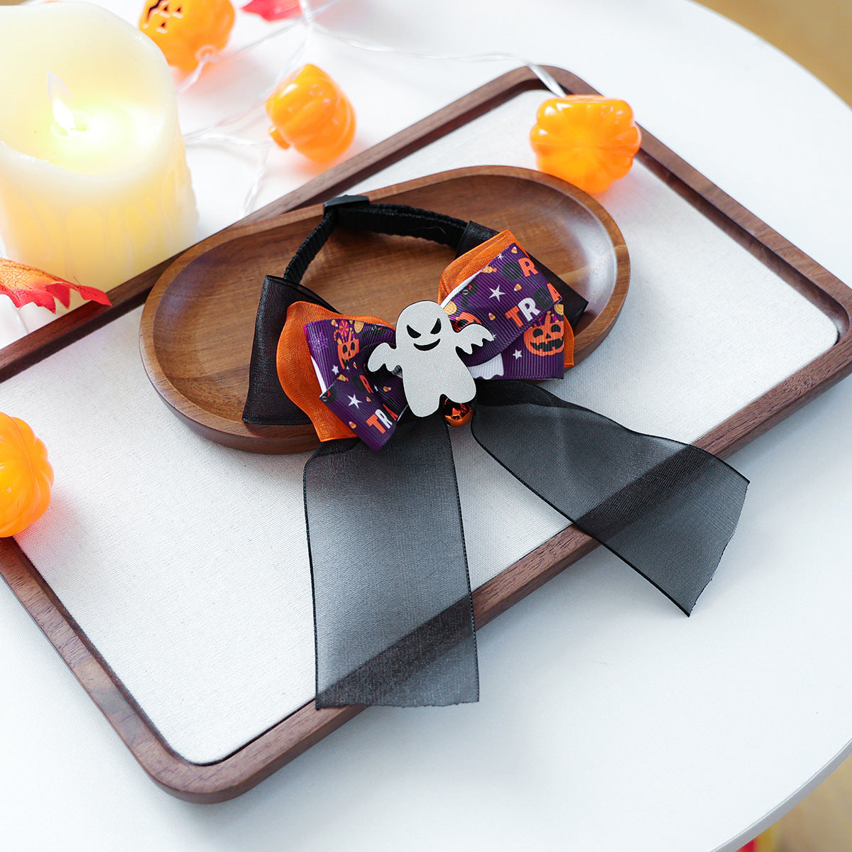 Pet Accessories Halloween Cartoon Ghost Scarf Collar Dog Cat Bow Tie Collar Drop Shipping