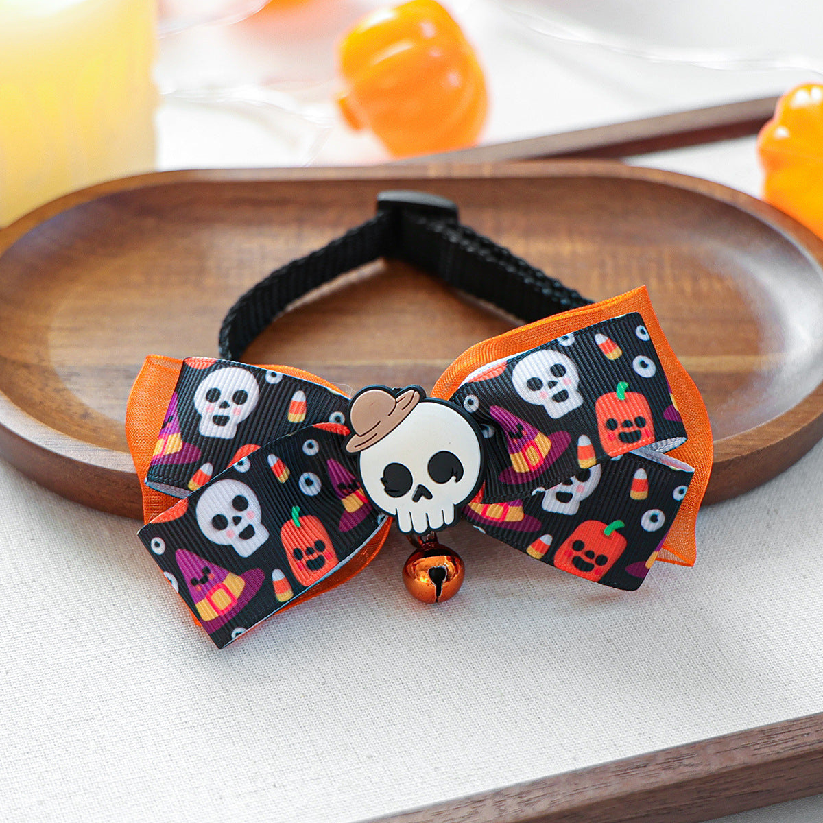 Pet Accessories Halloween Cat Dog Decoration Collar Funny Glow-in-the-Dark Skull Dog Bow Tie Collar