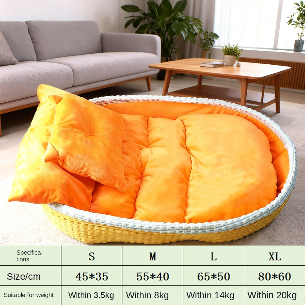 Half-Enclosed Winter Warm Dog House & Pet Bed