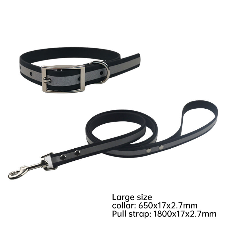 Night Reflective Dog Leash & Collar Strap Set