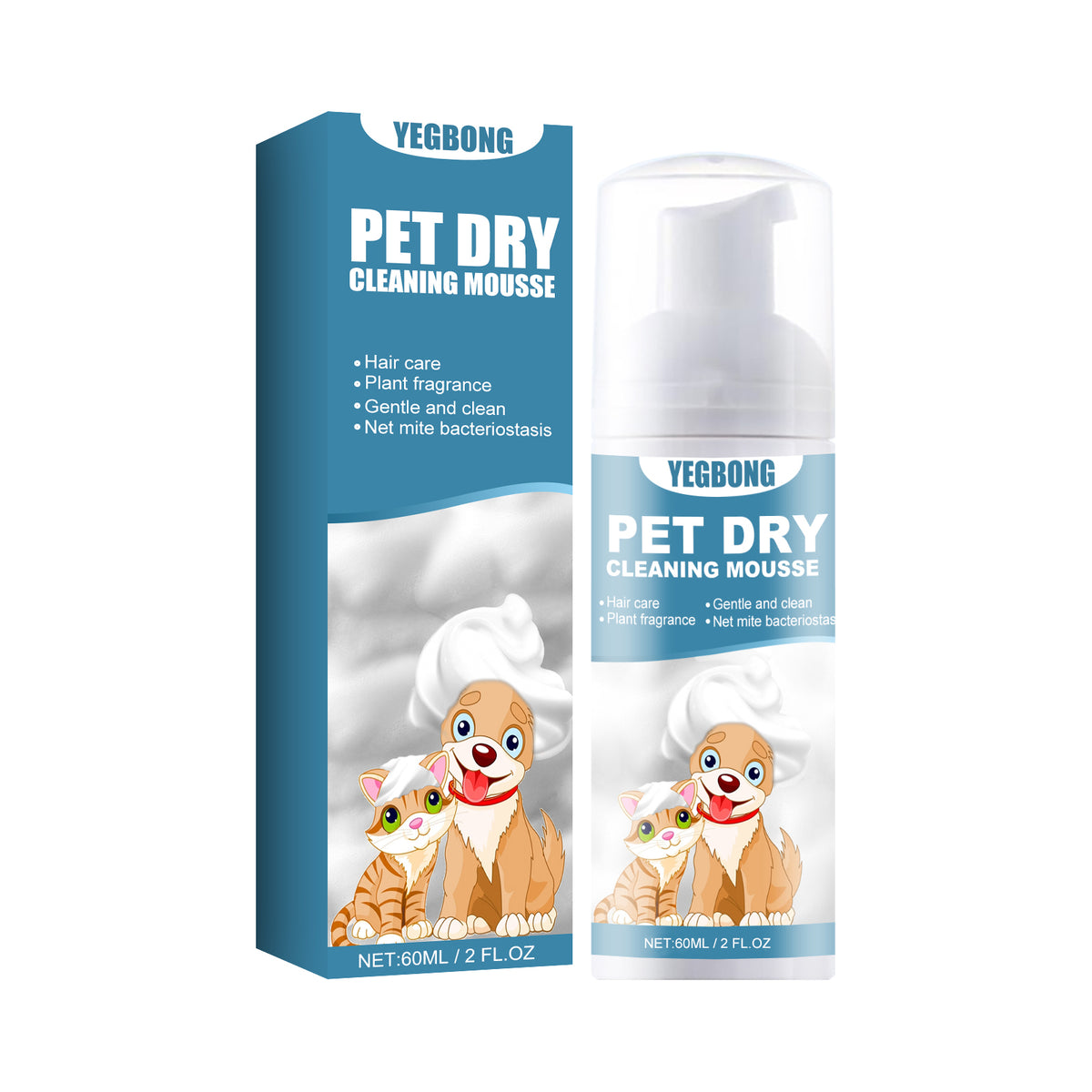 Dry Clean Mousse Body Wash for Dogs & Cats