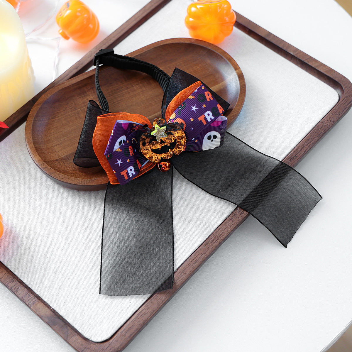 Pet Accessories Halloween Cartoon Ghost Scarf Collar Dog Cat Bow Tie Collar Drop Shipping