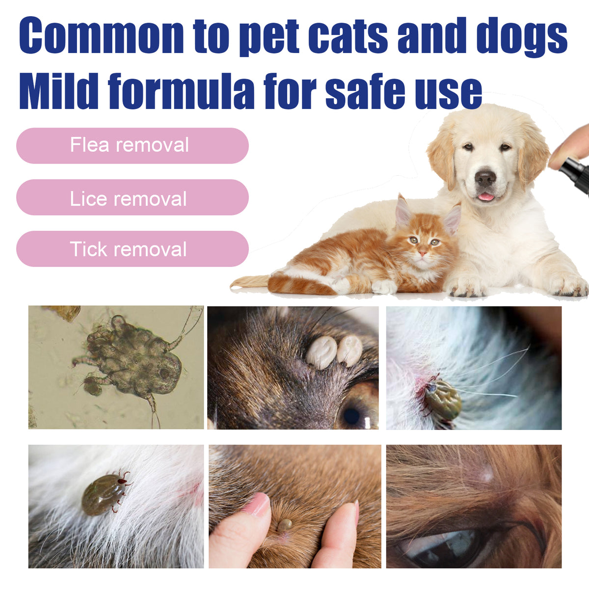 Yegbong Pet Flea Spray, Cat And Dog Pet Skin Cleansing External Lice Tick Anti-Itch Spray