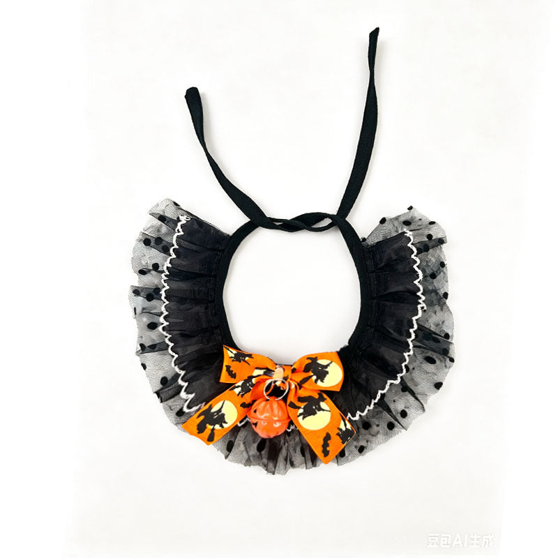 New Cat Bandana Hat Set Halloween Pet Scarf Neckwear Dog Bib Collar