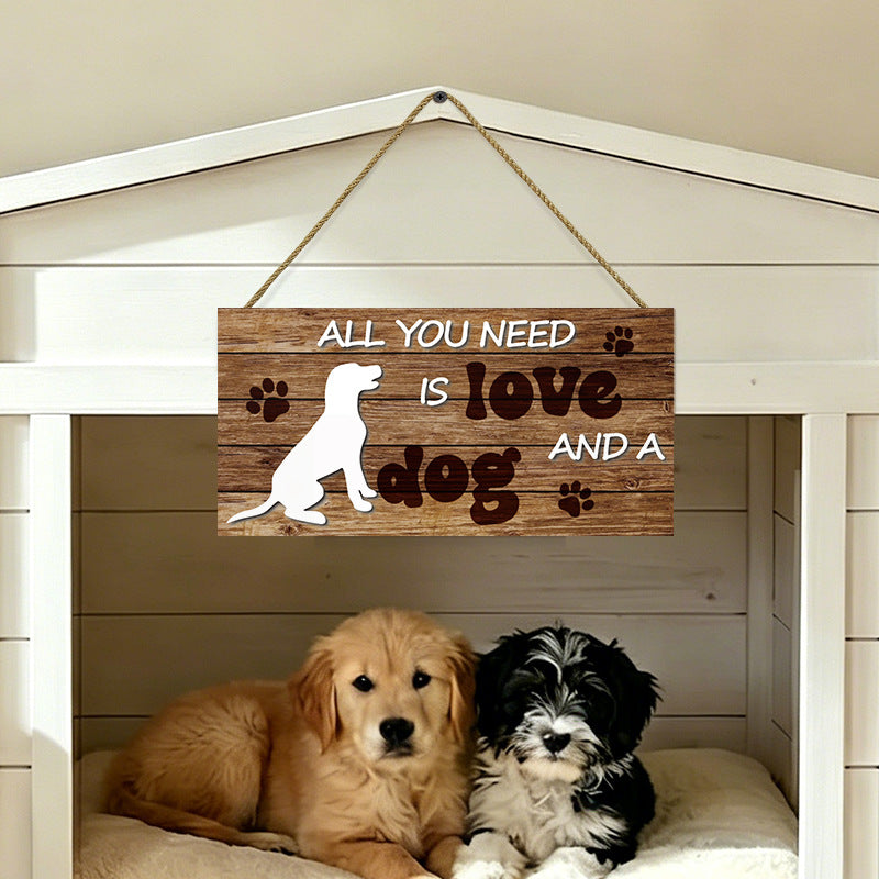 Dog Paw Wooden Wall Plaque Home Decor