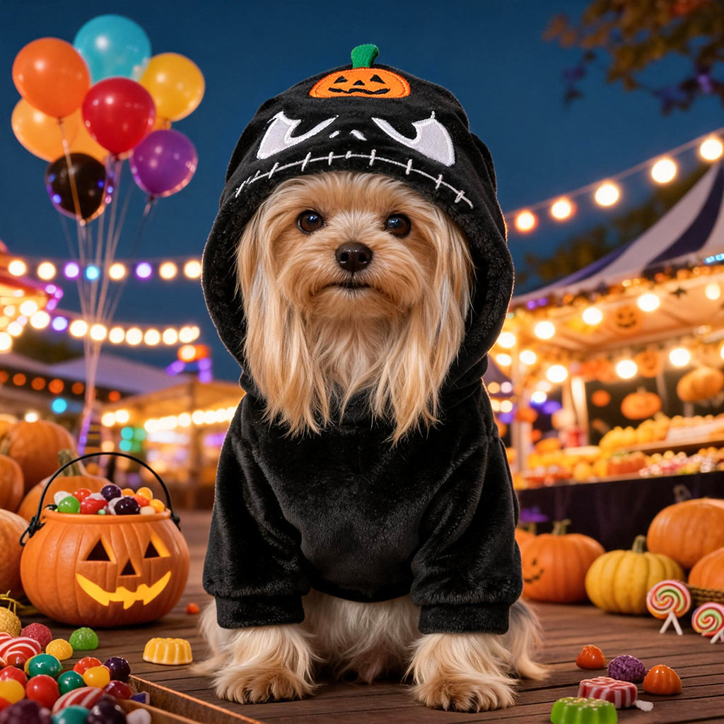 Halloween Skeleton Ghost Hoodie for Small Dogs & Cats