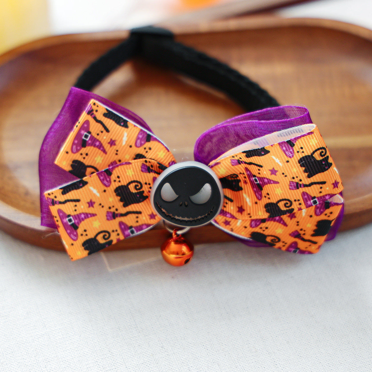 Pet Halloween Pet Collar with Funny Pumpkin Decoration, Dog Collar with Bow Tie, Cat Scarf for Small Dogs