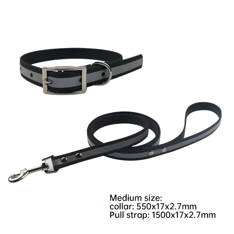 Night Reflective Dog Leash & Collar Strap Set