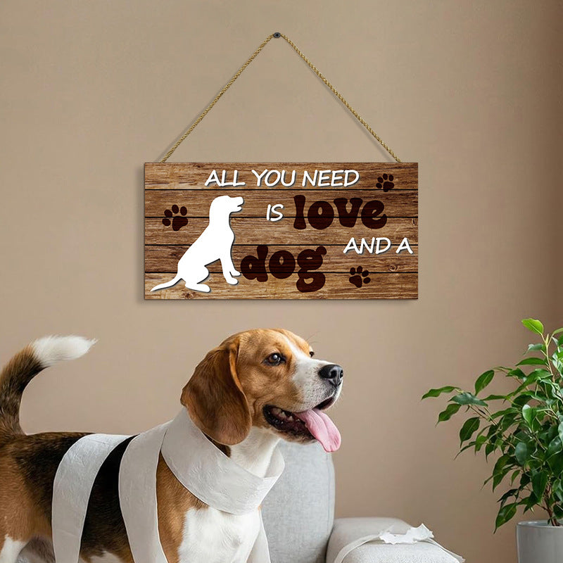 Dog Paw Wooden Wall Plaque Home Decor