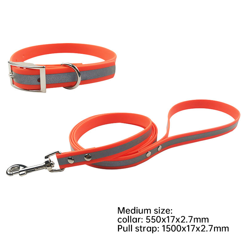 Night Reflective Dog Leash & Collar Strap Set