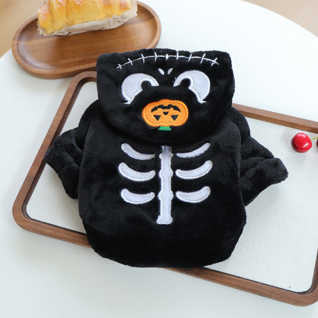 Halloween Skeleton Ghost Hoodie for Small Dogs & Cats