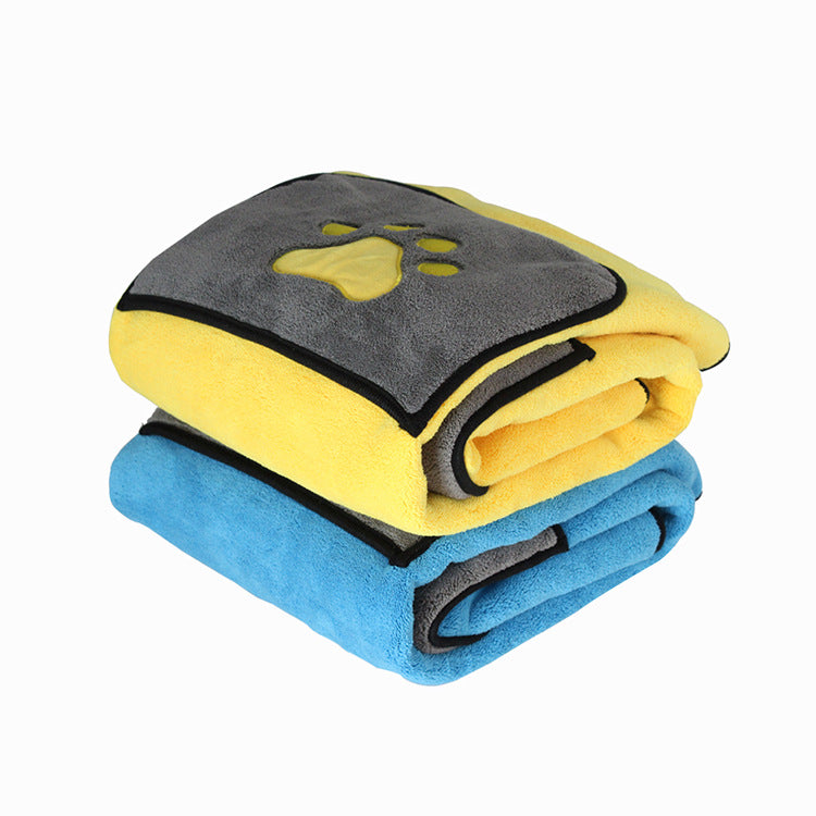Double-Sided Ultra-Fine Absorbent Fiber Dog Bath Towel Cat Bathrobe Blanket Dual-Use Pet Supplies