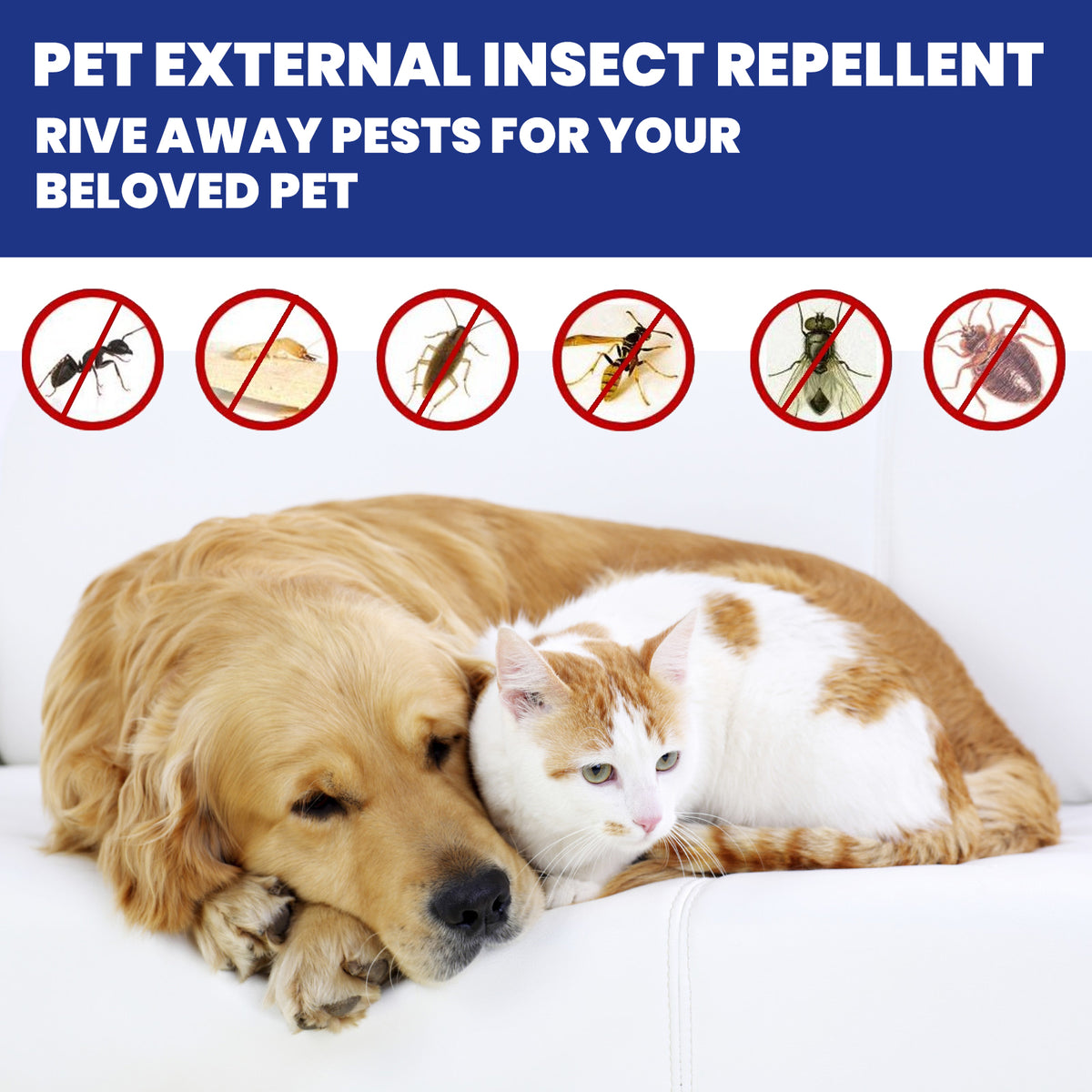 Yegbong Pet Flea Spray, Cat And Dog Pet Skin Cleansing External Lice Tick Anti-Itch Spray