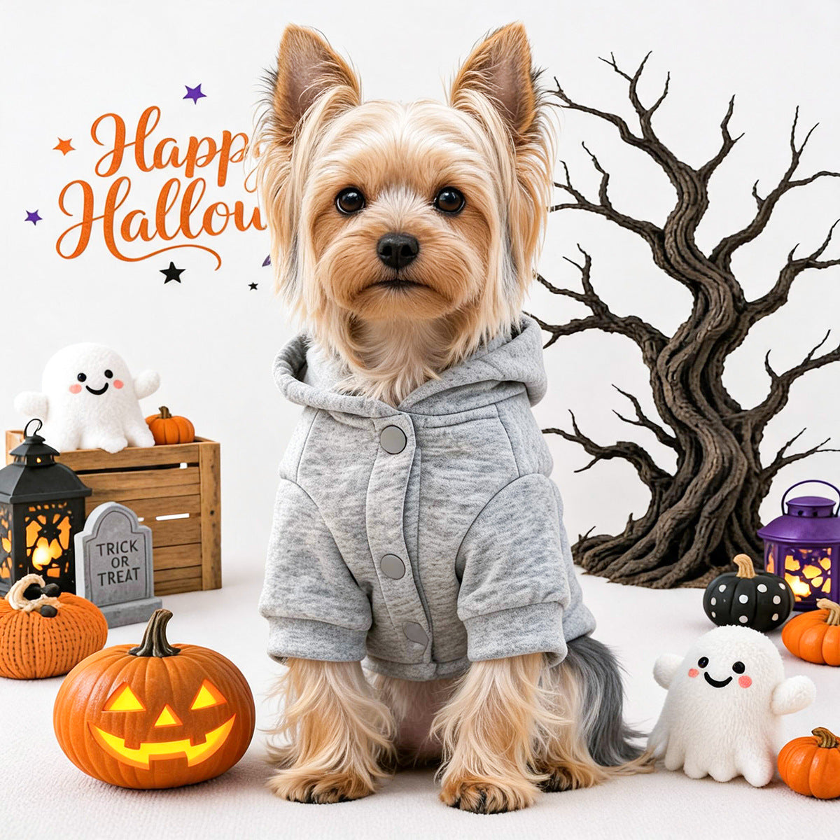 Pet Dog Cat Clothes Halloween Thanksgiving Pumpkin Hoodie Small Dog Apparel