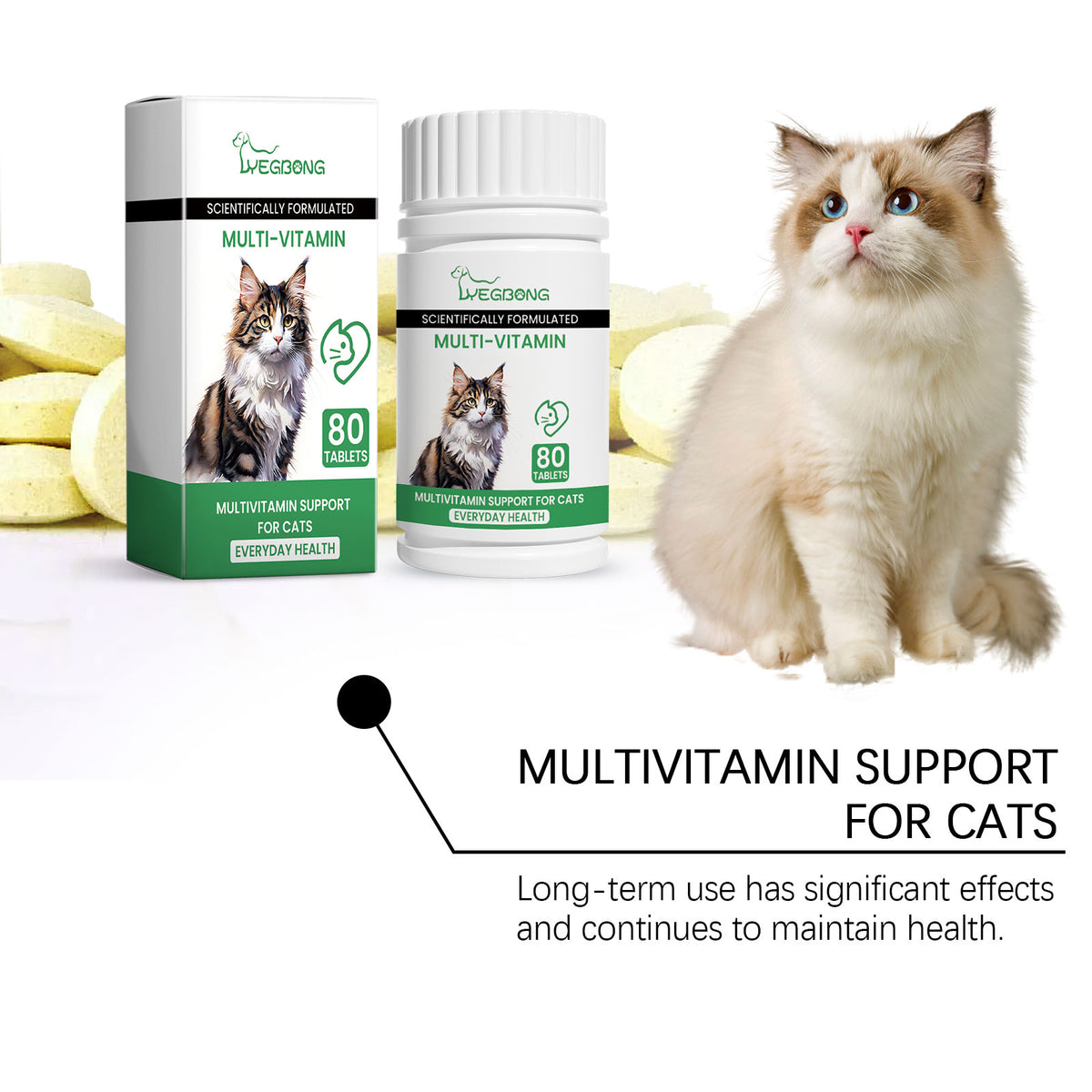 Daily Multivitamin Tablets for Cats