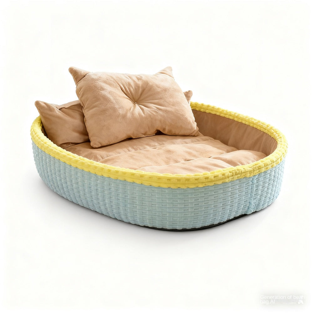 Half-Enclosed Winter Warm Dog House & Pet Bed