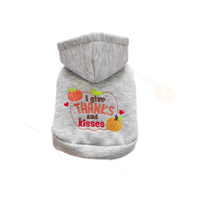 Pet Dog Cat Clothes Halloween Thanksgiving Pumpkin Hoodie Small Dog Apparel