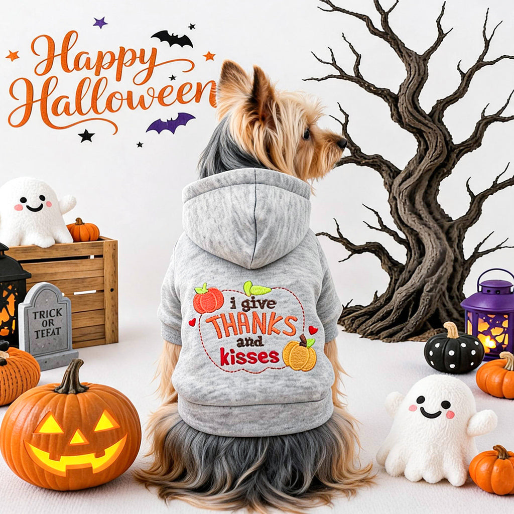 Pet Dog Cat Clothes Halloween Thanksgiving Pumpkin Hoodie Small Dog Apparel
