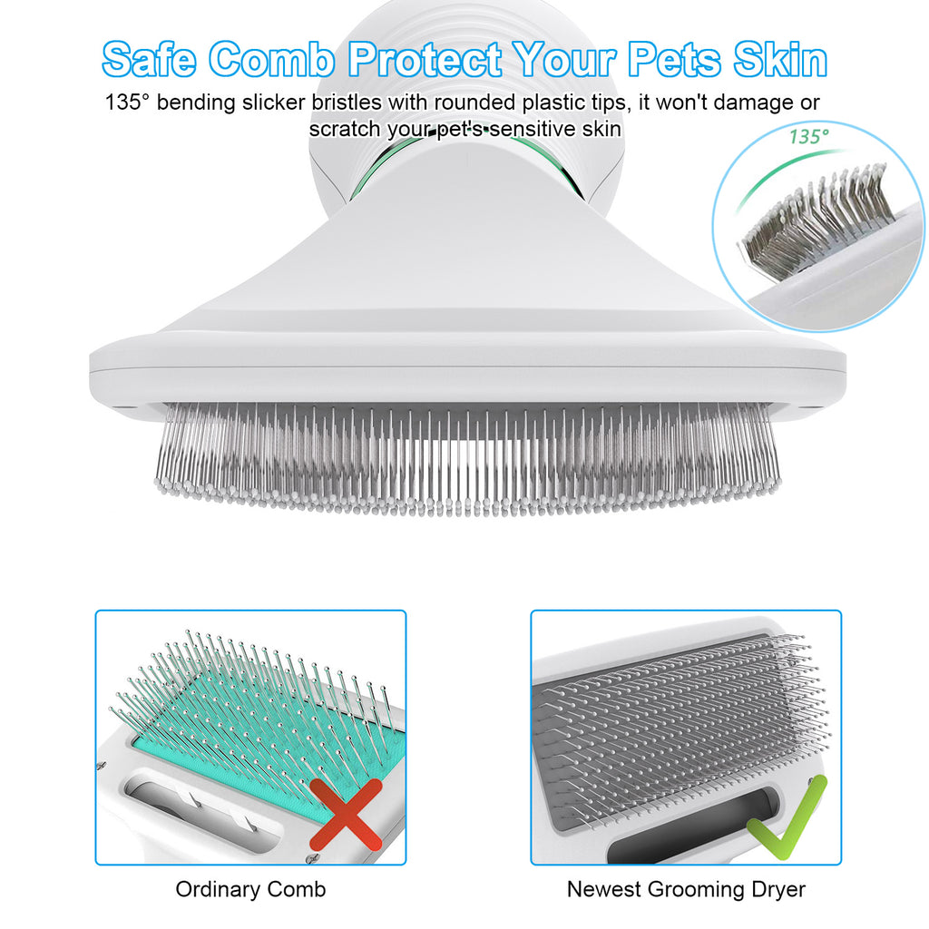 2-in-1 Low Noise Pet Hair Dryer & Grooming Comb